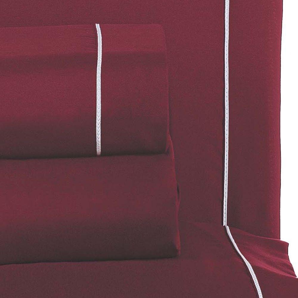 Jogo De Lençol King Top Line 180 Fios 4 Peças - Vinho - 2
