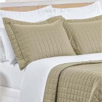 Cobre Leito Casal Padrão Montreal Algodão 150 Fios 3 Peças - Caqui - 3