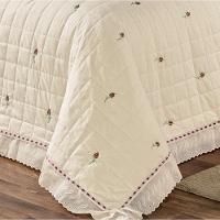 Kit Cobre Leito Queen Felicitá Percal 200 Fios Bordado 100% Algodão 9 Peças - Marfim - 1