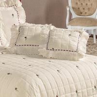 Kit Cobre Leito Queen Felicitá Percal 200 Fios Bordado 100% Algodão 9 Peças - Marfim - 3