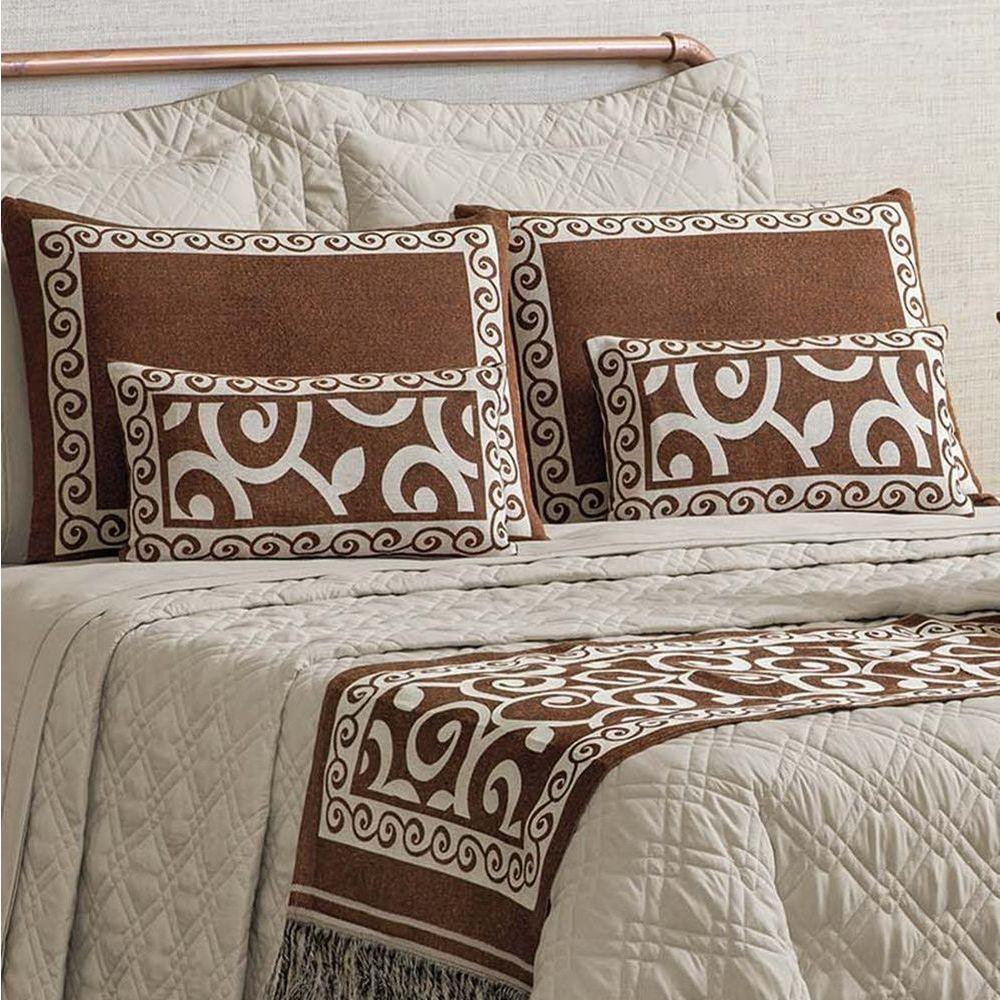 Kit Cobre Leito Queen Turin Com Almofadas E Peseira 180 Fios 10 Peças - Caqui - 4