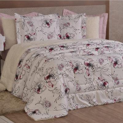 Edredom Queen Coberdrom Top Line Estampado Hipercal/sherpa 3 Peças - Malta
