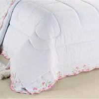 Edredom King Emozione Percal 200 Fios 100% Algodão Bordado 5 Peças - Branco - 2