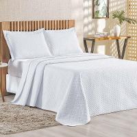 Cobre Leito Queen Bouti Mavie Geométrico 180 Fios 3 Peças - Branco - 1
