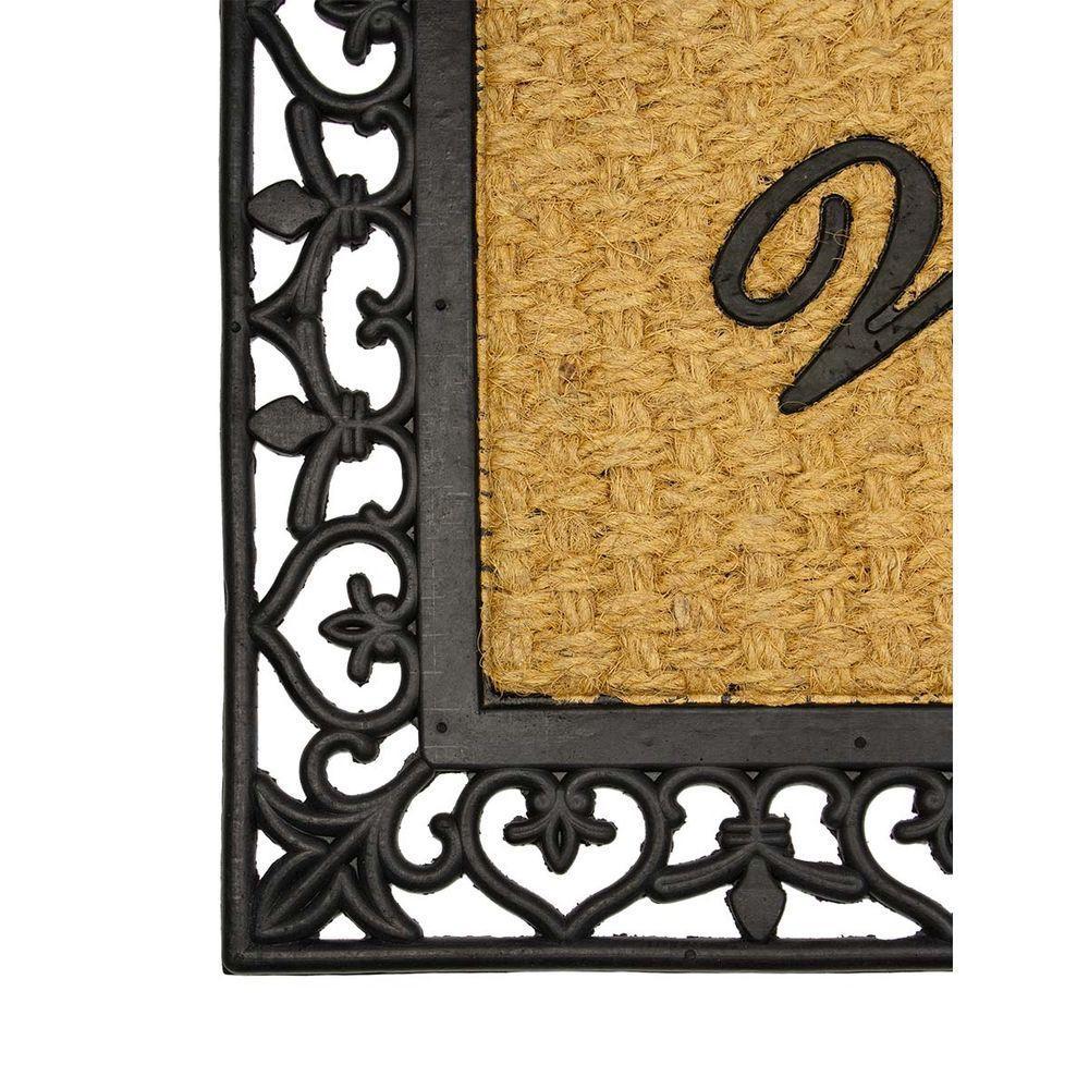 Capacho Fibra De Coco Prime 22 Bege Preto 0,45x0,75m - 2