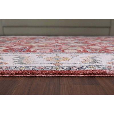 Tapete Para Sala Coliseo 04 Vermelho e Cinza 2,00x2,50m