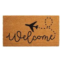 Capacho Fibra De Coco Estampado 29 Bege Preto 0,33x0,60m - 1