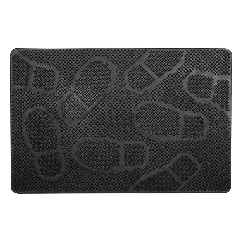 Capacho De Borracha Antiderrapante Ecco 22 Preto 0,40x0,60m - 1