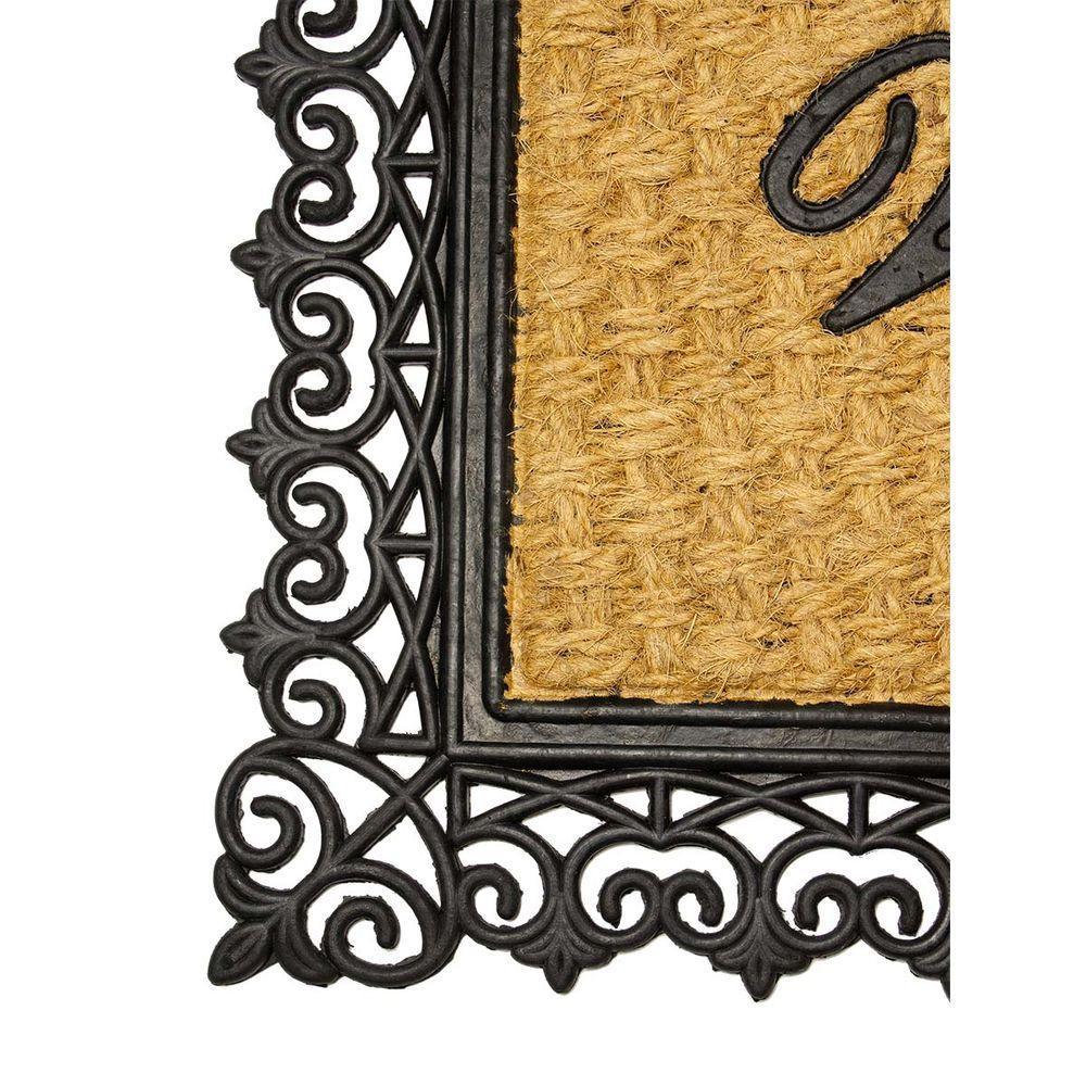 Capacho Fibra De Coco Prime 24 Bege Preto 0,45x0,75m - 2