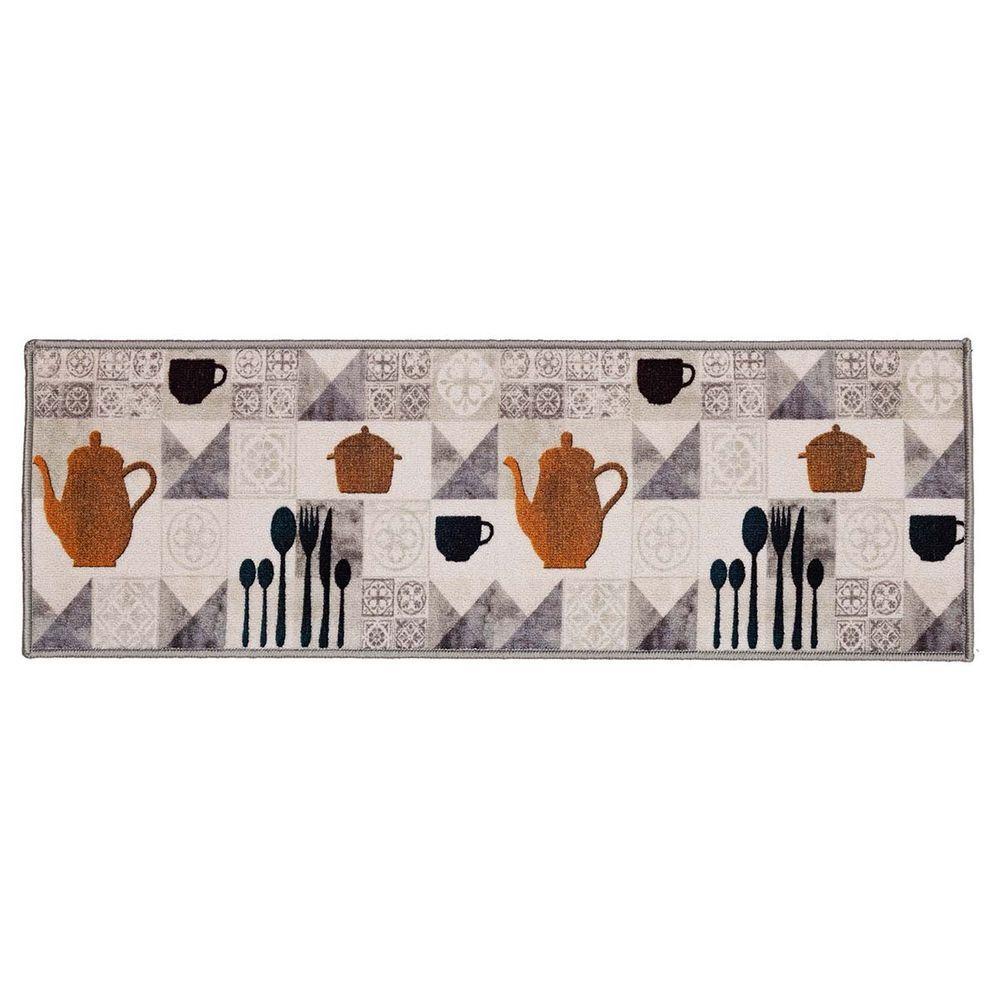 Passadeira Cozinha Antiderrapante Clean 23 Bege 0,40x1,20m - 1