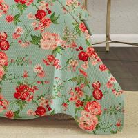 Kit Cobre Leito Solteiro Paris Patchwork + Porta Travesseiro Azul Tropical - 2