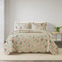 Kit Cobre Leito Solteiro Paris Patchwork + Porta Travesseiro Jardim Rosado - 1