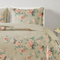 Kit Cobre Leito Solteiro Paris Patchwork + Porta Travesseiro Jardim Rosado - 3