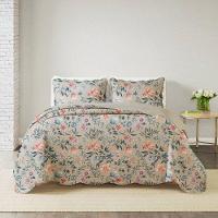 Kit Cobre Leito Casal Paris Patchwork + 2 Porta Travesseiros Botanical - 1