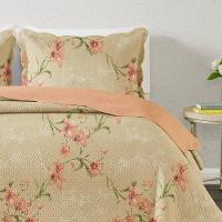 Kit Cobre Leito Solteiro Paris Patchwork + Porta Travesseiro Orquidea - 3