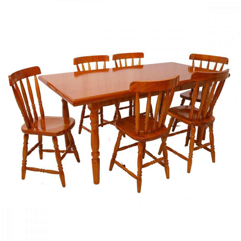Mesa De Jantar Com 6 Cadeiras Piratini Mel Viero Mel - 1