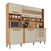 Cozinha 6 Portas 2 Gavetas Amanda Com Espelho - Tudo De Móveis Cinamomo/grafite - 6