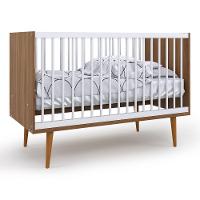 Berço Simples Encanto Nogal Com Branco Brilho Batrol Nogal E Branco - 1