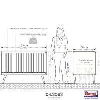 Berço Simples Encanto Nogal Com Branco Brilho Batrol Nogal E Branco - 3