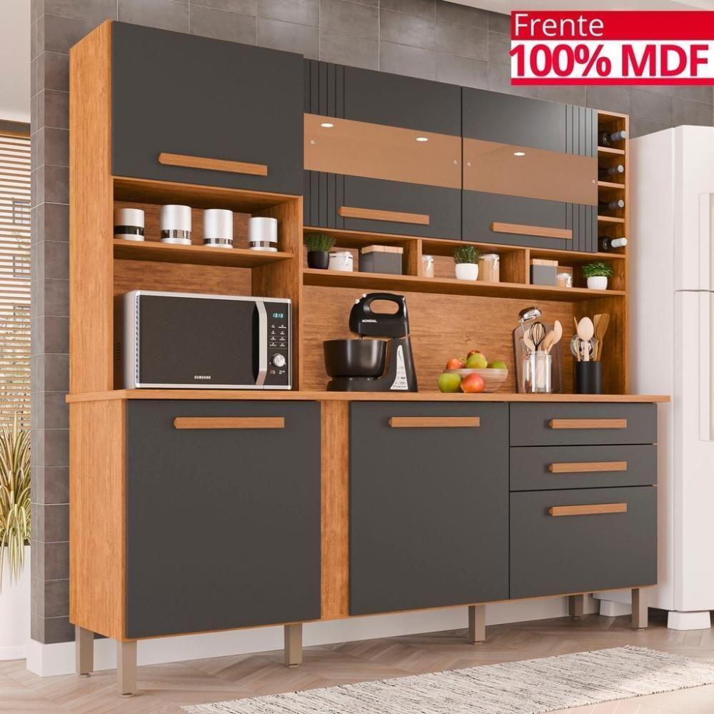 Cozinha 6 Portas 2 Gavetas Amanda Com Espelho - Tudo De Móveis Cinamomo-off - 8