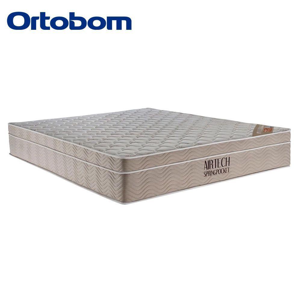 Cama Box Baú Casal Sintético Bipartido + Colchão Ortobom Airtech Molas Ensacadas 65x138x188 branco - 6