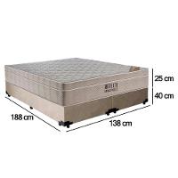 Cama Box Casal Suede Bipartido + Colchão Ortobom Airtech Molas Ensacadas 65x138x188 bege - 7