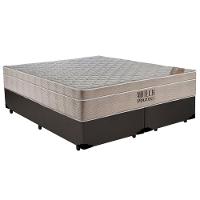 Cama Box Casal Bipartido Sintético + Colchão Ortobom Airtech Molas Ensacadas 65x138x188 Marrom - 1