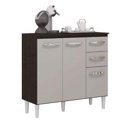 Balcão De Cozinha Ambiente Isadora Chocolate Off White - Poquema