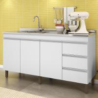 Balcão Pia 6200 Sem Tampo 159 Cm 3 Pt 3 Gv Branco Plla Branco - 6