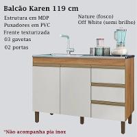 Balcão Pia 6150 Sem Tampo 119 Cm 2 Pt 3 Gv Nature Off White Plla Nature Off White - 5