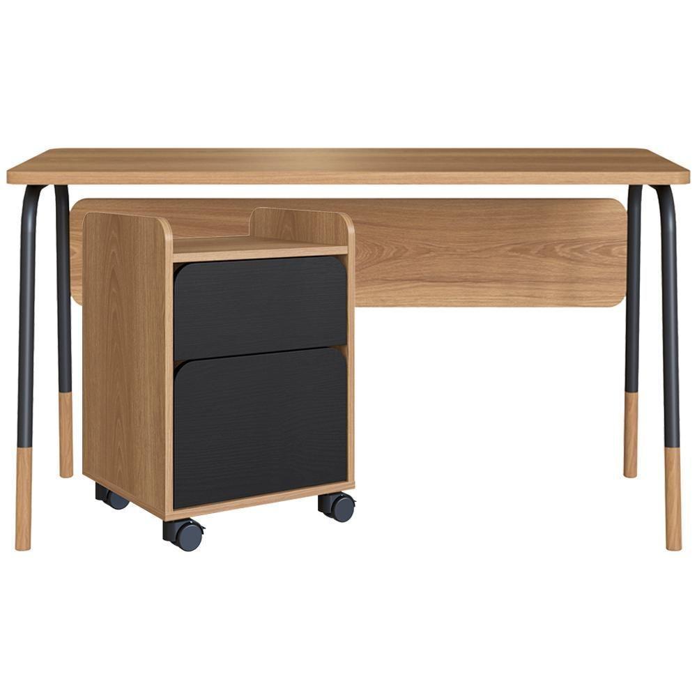 Conjunto Escritorio Home Office 2 Peças 27988x27998 Nero Hanover Artesano Hanover Nero - 1