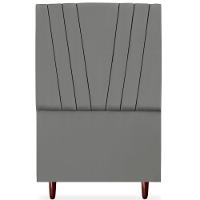 Cabeceira Solteiro 90cm Bell Suede Cinza Rm Cinza - 2