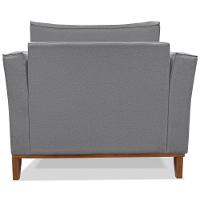 Poltrona Decorativa Balli 1 Lugar Pes Madeira Linho Cinza Ezz Cinza - 5