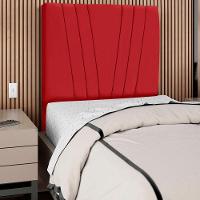 Cabeceira Solteiro 90cm Bell Suede Vermelho Rm Vermelho - 6