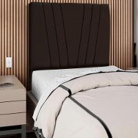 Cabeceira Solteiro 90cm Bell Suede Marrom Rm Marrom - 5