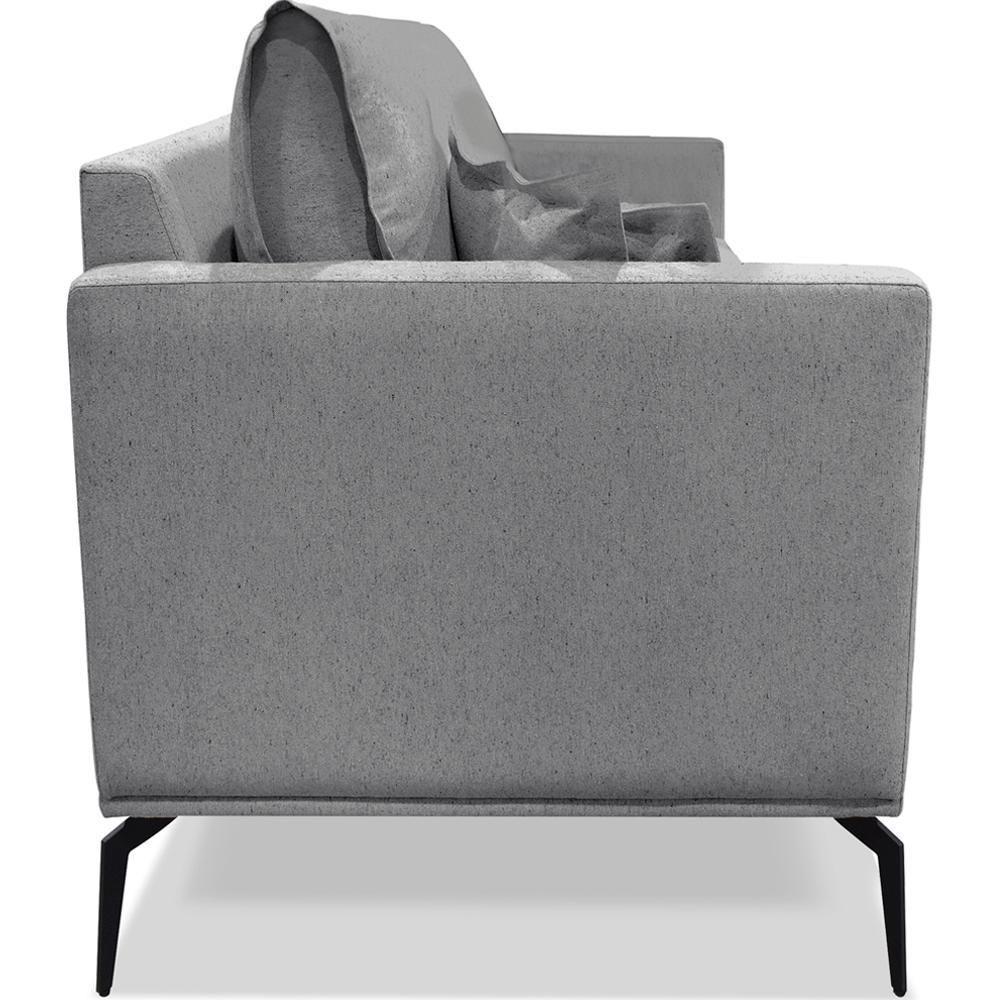 Poltrona Sala De Estar Liv 1 Lugar Pes Aço Linho Cinza Ezz Cinza - 2
