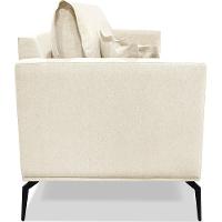 Poltrona Sala De Estar Liv 1 Lugar Pes Aço Linho Natural Ezz Natural - 2