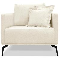 Poltrona Sala De Estar Liv 1 Lugar Pes Aço Linho Natural Ezz Natural