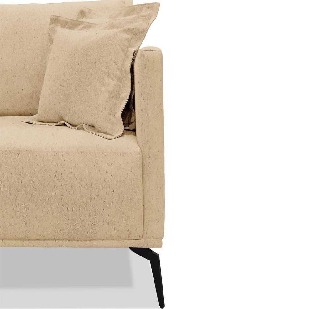 Poltrona Sala De Estar Liv 1 Lugar Pes Aço Linho Dourado Ezz Dourado - 3