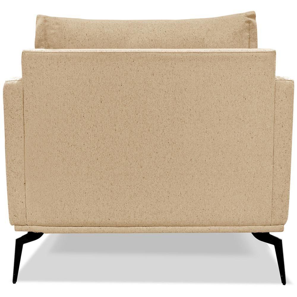 Poltrona Sala De Estar Liv 1 Lugar Pes Aço Linho Dourado Ezz Dourado - 5