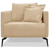 Poltrona Sala De Estar Liv 1 Lugar Pes Aço Linho Dourado Ezz Dourado