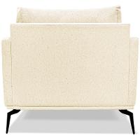 Poltrona Sala De Estar Liv 1 Lugar Pes Aço Linho Perola Ezz Perola - 5