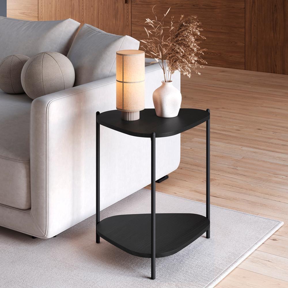 Mesa Lateral Organica Pe Metal Preto Nero 28016 Artesano Nero Preto - 6