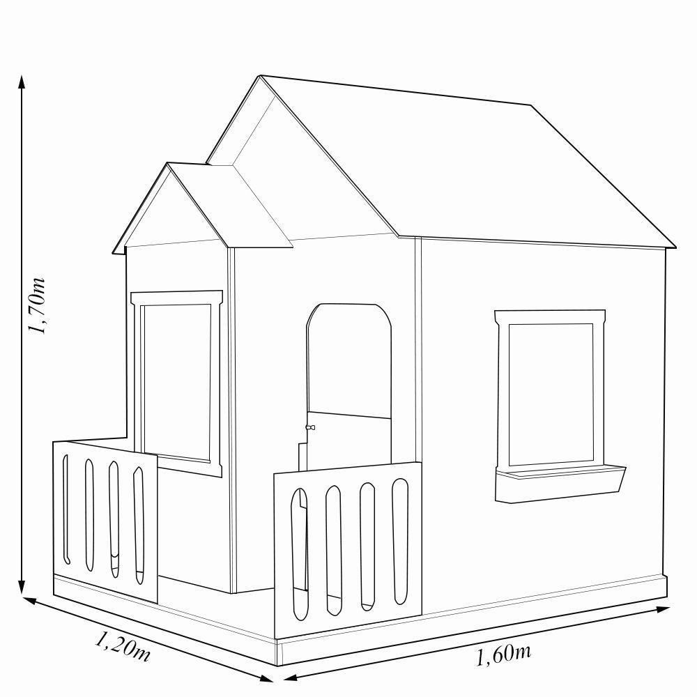 Casinha De Brinquedo Artesanal Janela Lateral Versátil Com Cortinas Mdf Azul/branco L12 - Criança Feliz - 8