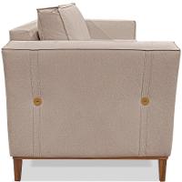 Kit 2 Poltronas Decorativas Balli Pes Madeira Linho Areia Ezz Areia - 2