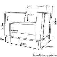 Kit 2 Poltronas Decorativas Balli Pes Madeira Linho Areia Ezz Areia - 7