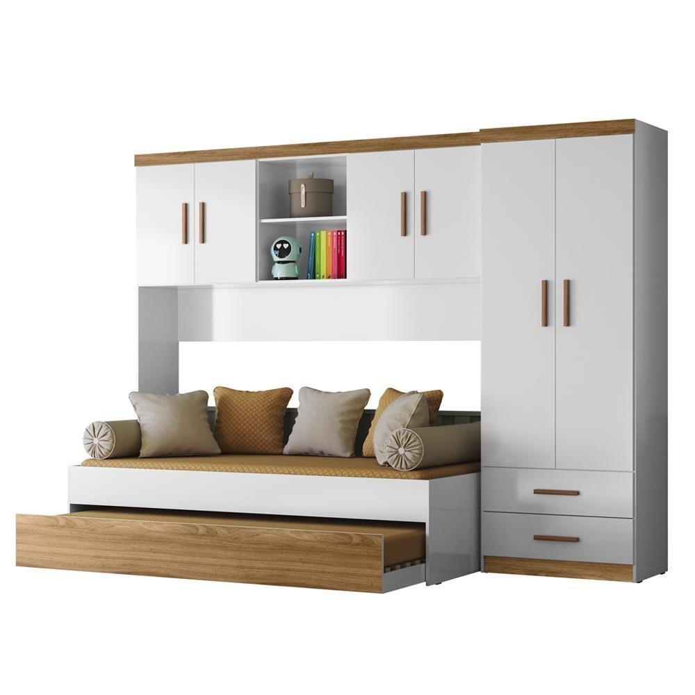 Dormitorio Infantil 3 Peças Flex 990180 Branco Nature Plla Branco Nature - 1