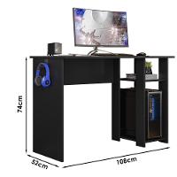 Mesa Gamer Para Computador 5050 Preto Fosco Plla Preto Fosco - 5