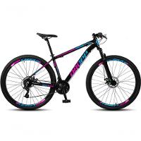 Bicicleta Aro 29 Dropp Sw 24 Vel Câmbio Shimano Quadro Alumínio Mtb Azul+rosa 17 Azul+rosa - 1