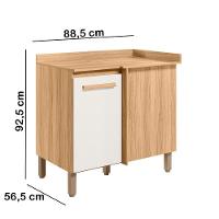 Balcao Canto Reto 89 Cm Com Tampo 16990 Freijo Off White Cristal Nicioli - 6